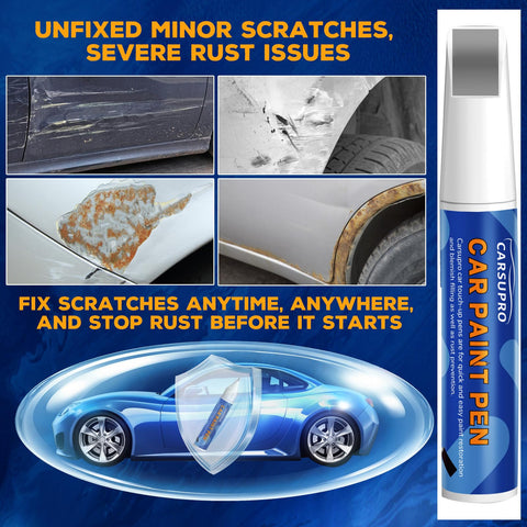 Car Paint Touch Up Pen For Deep Scratches And Rust Prevention, Easy To Use Auto Scratch Repair Tool For Quick DIY Fixes, image showing scratch and rust issues on car