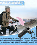 Full Twist Throttle Grip for Ebikes and Scooters, 12V to 72V Universal Voltage, 22.2mm handlebar, 3pin waterproof connector