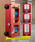 Heavy Duty Door Hinge Jig And Top Shelf Lock Installation Kit Crafted From Solid Aluminum Mortise Template for accurate hinge routing.