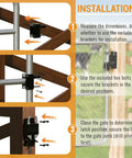 Installation guide for Heavy Duty Two Way Farm Gate Latch Lockable Livestock Latch Anti Rust Steel Ranch Fence Hardware.