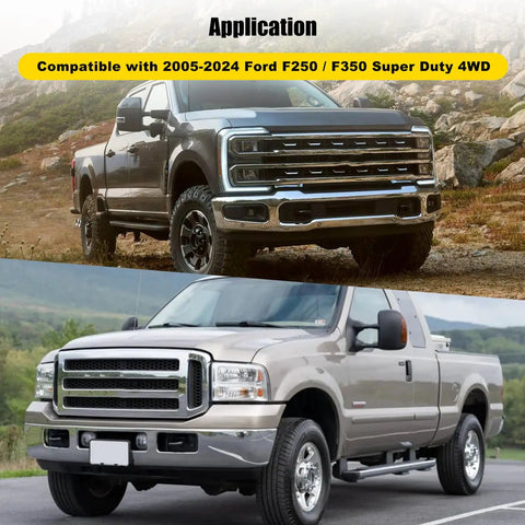 Tough As Nails 2.5 Inch Front Leveling Kit For Ford F250 F350 Super Duty 4WD 2005 Through 2024 on truck models comparison image.
