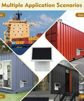 Off Grid Vent Fan For Shipping Containers And Cabins With 15W Panel, Dual Quiet 2688 RPM Fans, in multiple application scenarios