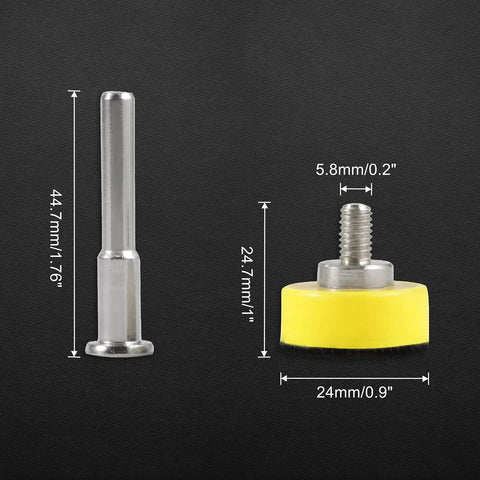 5 Pc Heavy Duty Hook And Loop Sanding Disc Pad Kit For Rotary Tools 1 Inch Backing Pads With One Quarter Inch Shank Drill Adapter