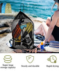Oversized 17 By 28 Quick Dry Mesh Diving Bags 3 Pack for Scuba Gear on beach beside a woman sitting by the ocean