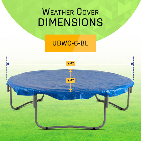6Ft Round Trampoline Weather Cover For All Weather Protection Keeps Jump Surface Safe From Sun Rain Snow And Debris Extends Lifespan Durable Weather Resistant Top Cover over 72" trampoline