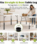 Kick Your Daily Desk Setup Up A Notch With These Heavy Duty Adjustable Table Leg Extenders Boasting Eight Smooth Height Levels To Easily Elevate Your Workspace Three To Ten Inches For Comfy Crafting, shown in a room with two tables and height settings.