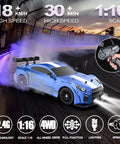 Beast Speed 1 16 Scale RC Drift Car 4WD Remote Control Racer with LED lights drifting on track, 2.4GHz remote shown