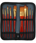 Watch Cleaning Brush Set With Red Wooden Handles And Heads, 10 Sizes, Precision Movement Maintenance Tools for Delicate Component Cleaning