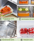 Forty Piece Airtight Food Storage Containers With Lids Set For Grab And Go Meal Prep And Kitchen Organization Leakproof Reusable Plastic Containers Microwave Safe And Dishwasher Safe Includes Labels And Pen Twenty Lids And Twenty Containers in microwave, fridge, dishwasher, and freezer.