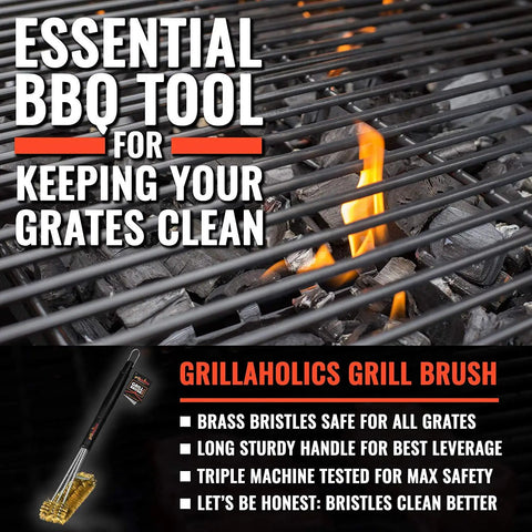 Soft Bristle Brass Grill Brush For Grilling On Outdoor Grills Safe BBQ Cleanup No Wire Shedding Porcelain And Ceramic