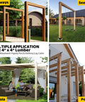 Collage of outdoor pergola, seesaw, porch, hallway structures for DIY with Built To Last Galvanized Steel 2 Way Pergola Brackets Kit