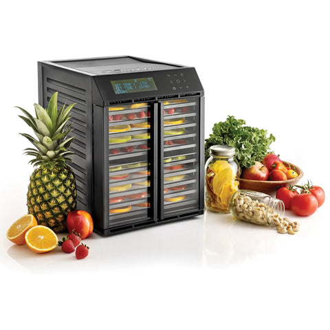 Super Durable 10 Tray Electric Food Dehydrator Featuring Smart Digital Interface And Quick Dual Drying Zones for drying fruits and veggies.