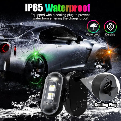 Premium LED Rock Lights With 8 Color Options And 10 Modes For Cars, Motorcycles, Boats, Bikes, Drones And Camping, Strobe Warning Light