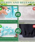 Comparison of reusable silicone seed starter trays vs fragile materials, showing 12 Pack Reusable Seed Starter Trays With 144 Flexible Pop Out Cells For No Fuss Seed Starting And Transplanting Indoor Greenhouse Kit For Gardeners Who Love Quick Transplants And Healthy Seedlings advantages.