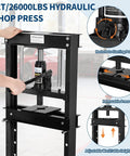 Tough As Nails 12 Ton Hydraulic Shop Press Solid H Frame Garage Wrenching Rig with adjustable height and removable plate.