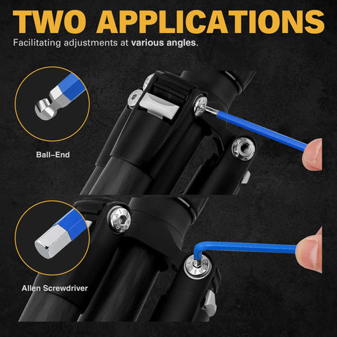 Beefy Long Ball End Hex Key Set 13-Piece Metric 2 To 19mm S2 Steel with ball-end hex key in use