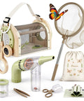 Eleven In One Wooden Bug Catching Kit For Kids Ages 4 8 Outdoor Explorer Set with wooden habitat, butterfly net and bug vacuum