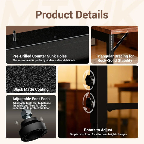 Heavy Duty Adjustable Workbench Legs With Power Outlets And Rubber Pads Set Of 4 Built Tough For DIY Computer Desk features