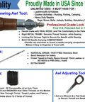 Heavy Duty Sewing Awl Repair Tool For Bounce Houses Inflatables Leather Thick Fabric Shoes Bags And Upholstery Includes Needles And Thread Made In USA Pro Grade image showing wooden handle awl, needles, and thread