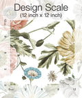 Vintage Poppy Pink Peel And Stick Wallpaper For Walls Easy Removable No Mess No Residue Easy Peasy DIY Install with floral design scale