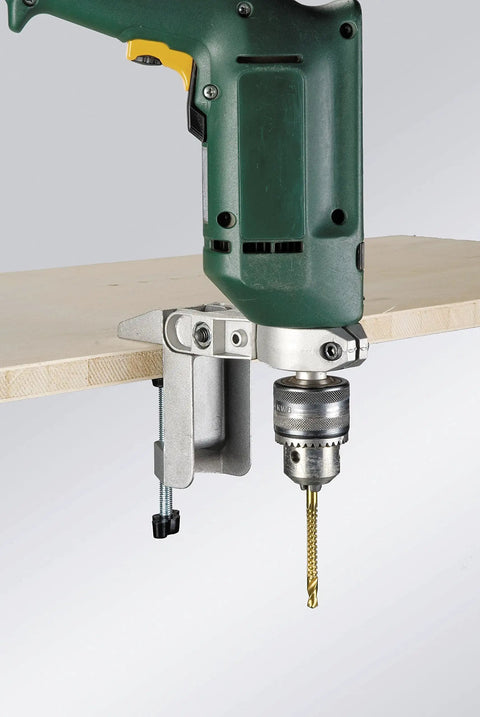 Heavy Duty Drill Stand For Drill Machines And Cordless Screwdrivers, Boss Grade Stationary Mount with 43mm Euro Neck in use