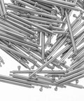 Close-up of stainless steel pins from the Stainless Steel Watch Band Pins And Spring Bars Replacement Kit 110pcs For Secure Connection And Long Term Durability Ideal For Band Link Repair And Daily Wear With Quick Release And Easy Swaps, showing quick-release tips and durable construction.