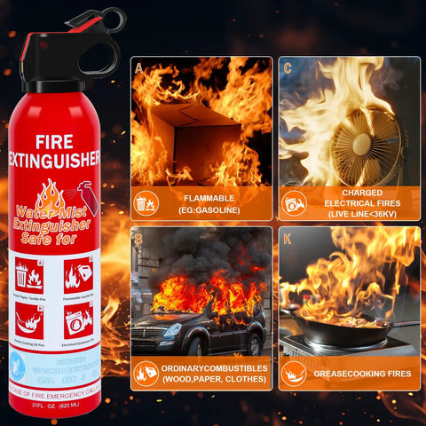 Real Deal Compact Water Based Abck Fire Extinguisher For Home Kitchen Car And Grill Portable Household Safety Gear Non Toxic Easy Clean 13 Foot Reach Stops Any Inferno Cold