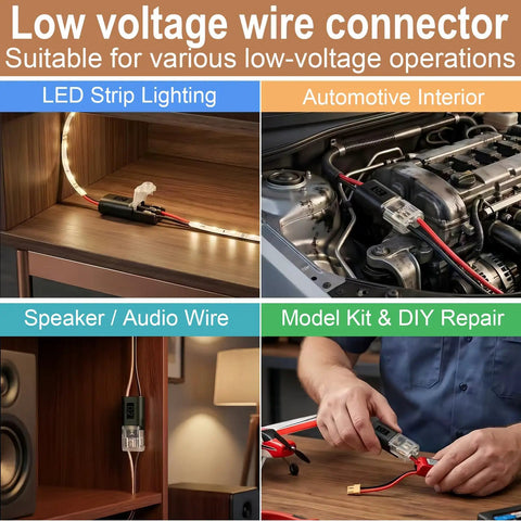 Eighty Piece No Strip Solderless Wire Connectors Rapid Push In Terminal Block for LED, automotive, audio, and DIY projects.