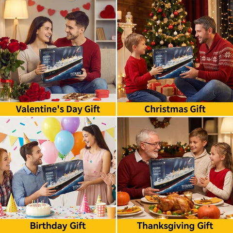 Epic Titanic Model Kit With 2022 Building Blocks, Giant 26.97 Inch Replica Ship, STEM 3D Puzzle Toy For Kids And Adults, Educational Collectible Display For Home Or Office Decor, Realistic Bow, Funnel, And Propeller Detail boxed as a gift
