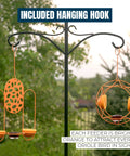 Oriole Bird Feeder Outdoor Baltimore Oriole Jelly And Orange Metal Feeder With Sun Design And Bright UV Resistant Powder Coated Steel