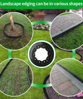 No Dig Landscape Edging Kit With 60 Spikes, 4 Inch Tall 66 Foot Border for lawns and garden edges in various shapes