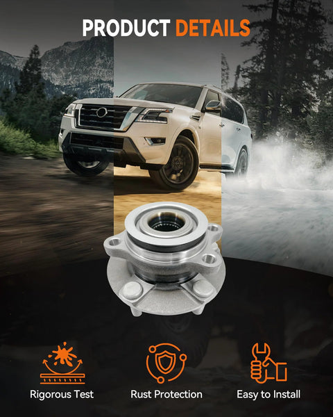 2Pcs Front Wheel Bearing Hub Assembly 513298 For Nissan Rogue 2008-2013 Rogue Select 2014-2015 Sentra 2007-2012