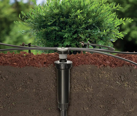 Installed Drip Irrigation Conversion Kit For 1800 Series Pop Up Sprinklers To 6 Drip Emitters With 1/4 Inch Tubing