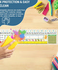 Thick Clear Desk Name Tag Pockets Set Of 40 With Stays Put Adhesive Backing, easy to clean with sponge, on classroom desk