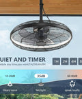 Outdoor Ceiling Fan With Light For Patios And Pergolas 20 Inch Gazebo Style Plug In Ceiling Fan With Black Finish