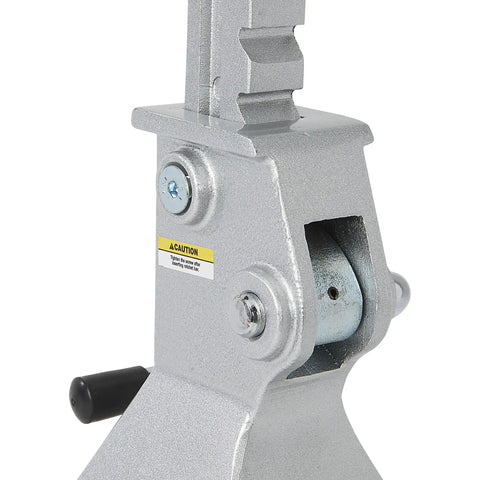 Close-up view of Beefy Aluminum Jack Stands Pair For Heavy Duty Lifts, 12,000 Pound Total Capacity, showing self-locking ratchet handle.