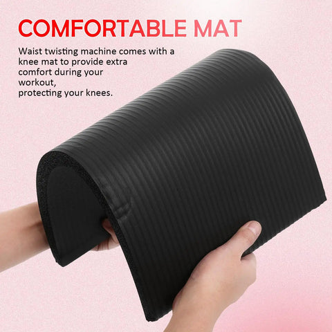 Close-up of black knee mat for Four Wheel Ab Roller For Core Workout With Knee Mat Must Have Non Slip Roller for Home Gym.