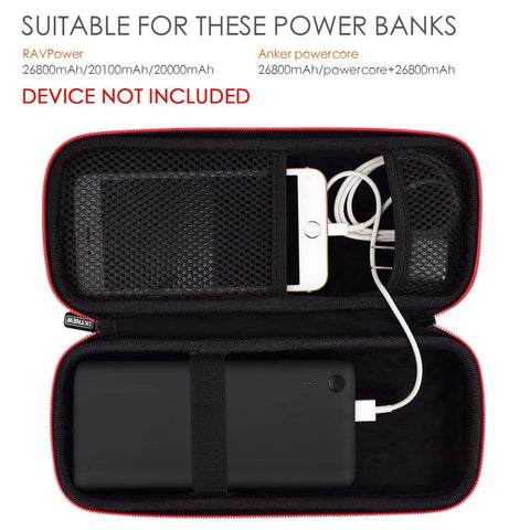 Tough As Nails Hardshell Travel Case For Power Banks And Radios Shockproof EVA Carrying Pouch with power bank and phone inside