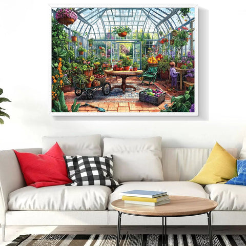 Chill 500 Piece Jigsaw Puzzle For Adults With A Colorful Greenhouse Garden Scene And Vibrant Plants, Ideal Home Wall Decor And Gift For Adults, Teens, And Seniors Finished Size 20.5 X 15 Inches