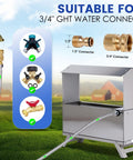 1.6 Gallon Automatic Chicken Waterer, Stainless Steel Poultry Dispenser With Float Valve Kit And Bottom Bracket beside connectors