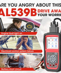 All-In-One OBD2 Scanner With Battery Tester Avometer Full OBDII Diagnosis And Starting And Charging System Tests device display