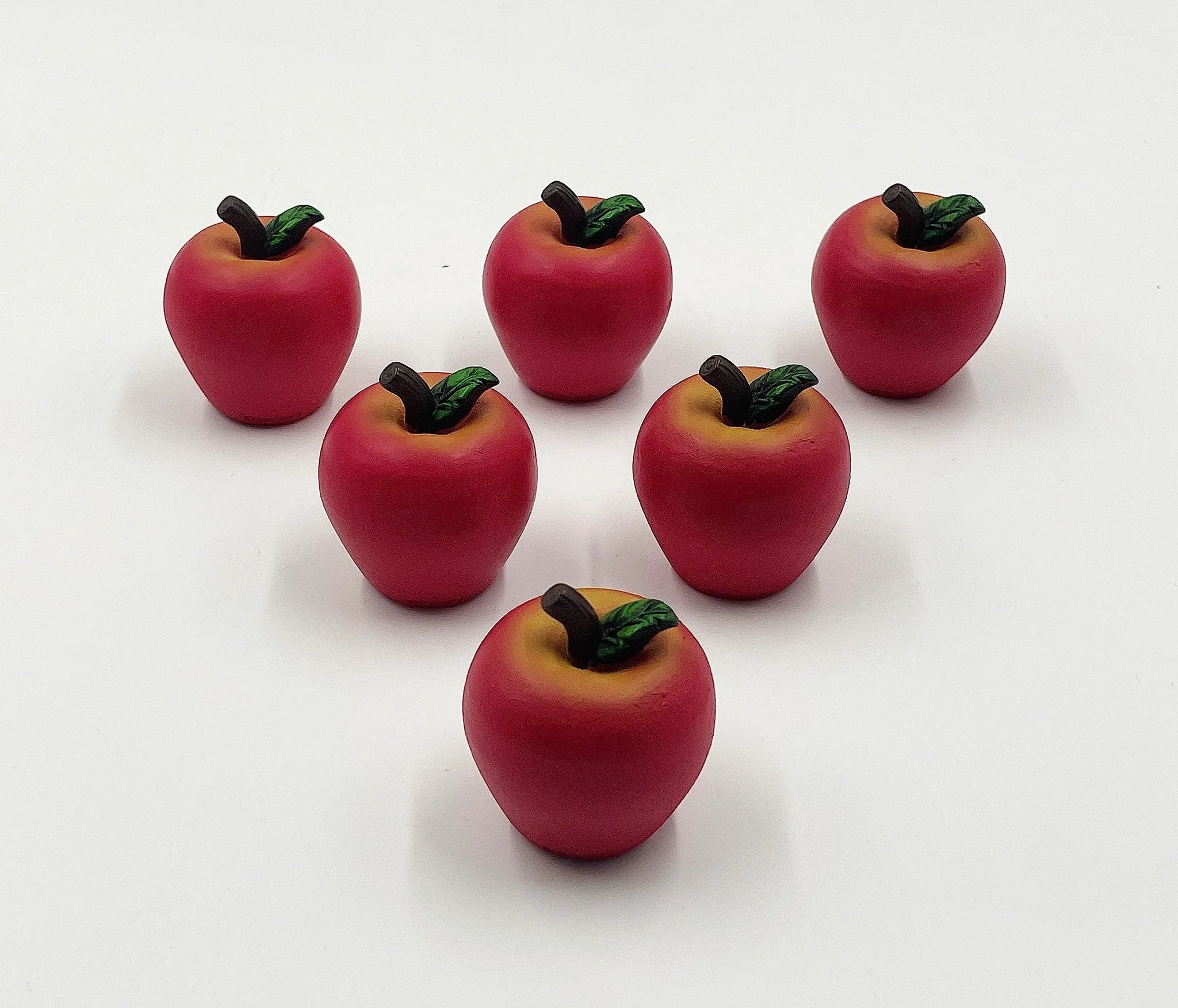 Harvest Apple Cabinet Knobs Hand Painted Set of 6 ✓