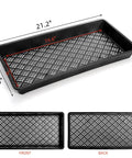 12 Pack Mesh Bottom Seed Starter Trays For Microgreens And Seedlings, 21 By 10.6 Inch Germination Trays, durable black plastic