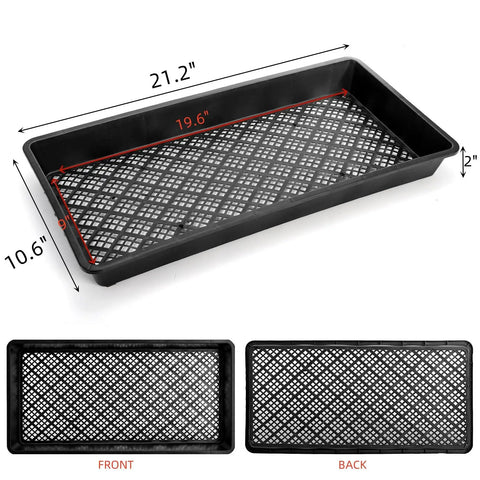 12 Pack Mesh Bottom Seed Starter Trays For Microgreens And Seedlings, 21 By 10.6 Inch Germination Trays, durable black plastic