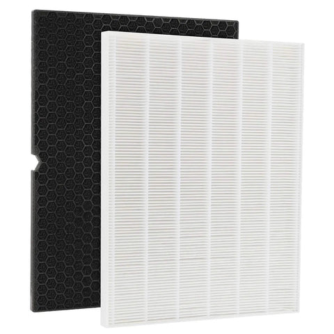 Replacement Filter H For 5500-2 And AM80 Air Purifiers, 2 HEPA Filters And 2 Activated Carbon Filters displayed side by side