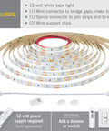 RibbonFlex Pro 12V White LED Strip Lights 60 LEDs per meter 2700K warm white 32.8 ft with connectors and installation accessories