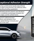 Urethane Windshield Adhesive 310ml Auto Polyurethane Sealant Kit for Car Glass Chip and Crack Repair with black adhesive tube next to a car.
