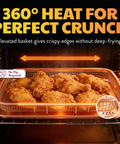 Two Piece Aluminum Baking Sheet With Air Fry Rack And Copper Nonstick Coating in oven with crispy chicken
