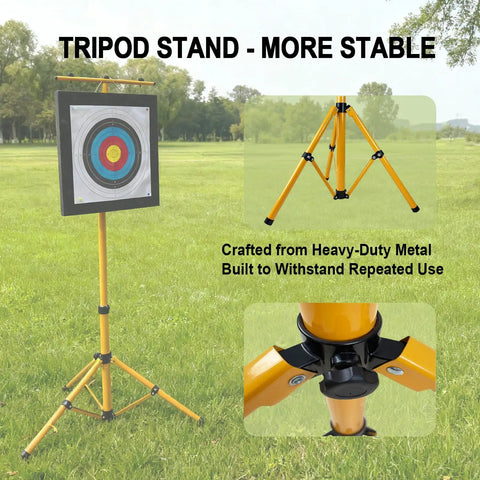 Heavy Duty Beefed Up Archery Target Stand For Backyard Practice With Compound And Recurve Bows Adjustable Height And Stable Base