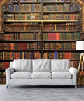 Self Adhesive Peel And Stick Wallpaper PVC Print Wall Mural Old Library Look Removable Wall Decal for Living Room Multicolor 254x365cm